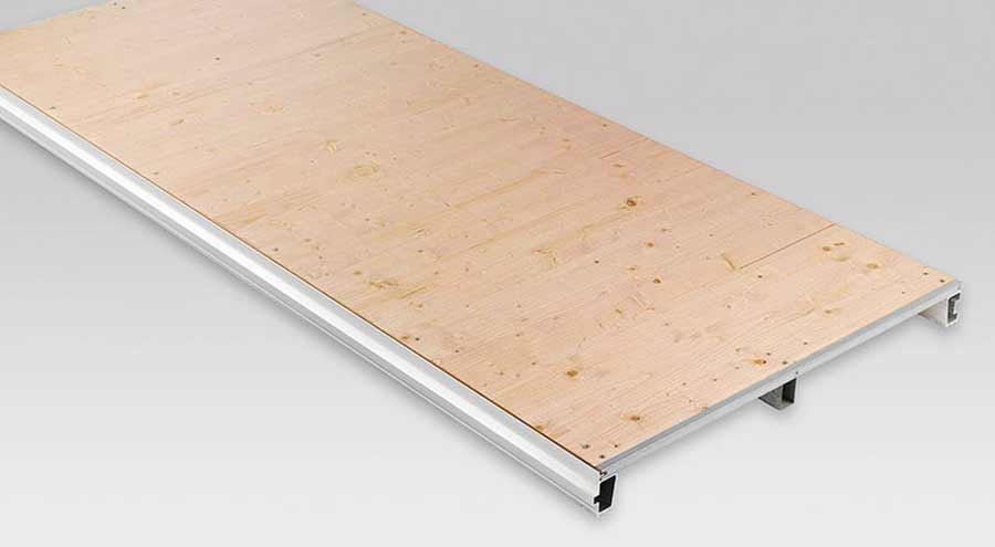 Hellbrauner Systemfußboden von LEUBE